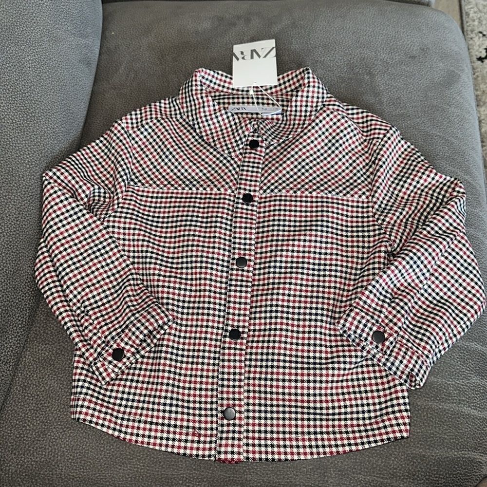 ZARA Kids | Maroon | PLAID OVERSHIRT - Picture 5 of 6